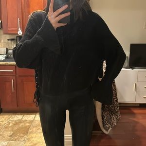 The Kooples paris knit sweater black size small oversized